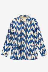 LISA CORTI JODHPURI JACKET IN IKAT ARROW BLUE