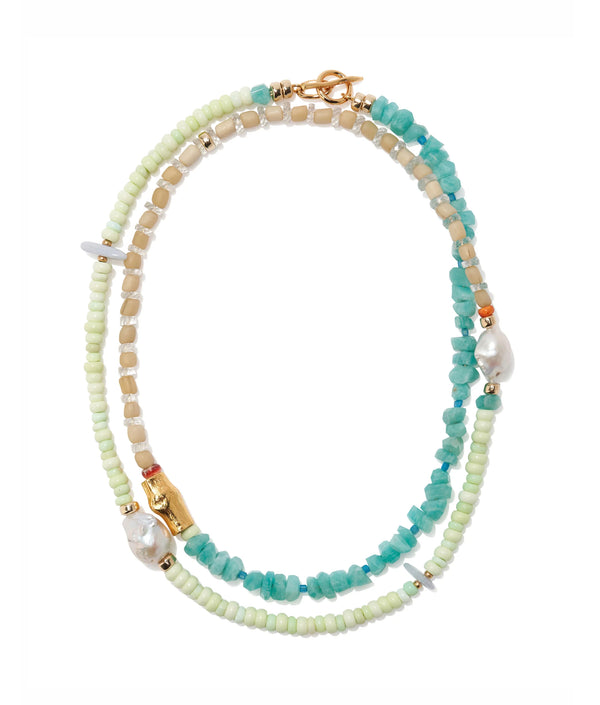 LIZZIE FORTUNATO CABANA NECKLACE IN HONEYDEW