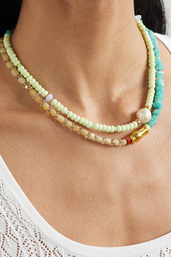 LIZZIE FORTUNATO CABANA NECKLACE IN HONEYDEW