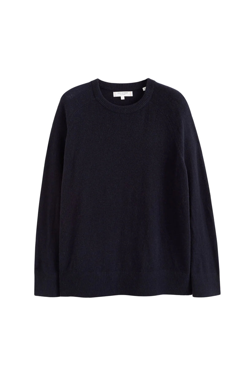 CHINTI & PARKER SLOUCHY SUMMER CASHMERE SWEATER IN NAVY