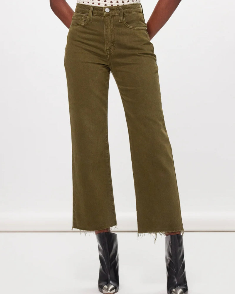 FRAME LE JANE CROP RAW HEM STRAIGHT LEG JEANS