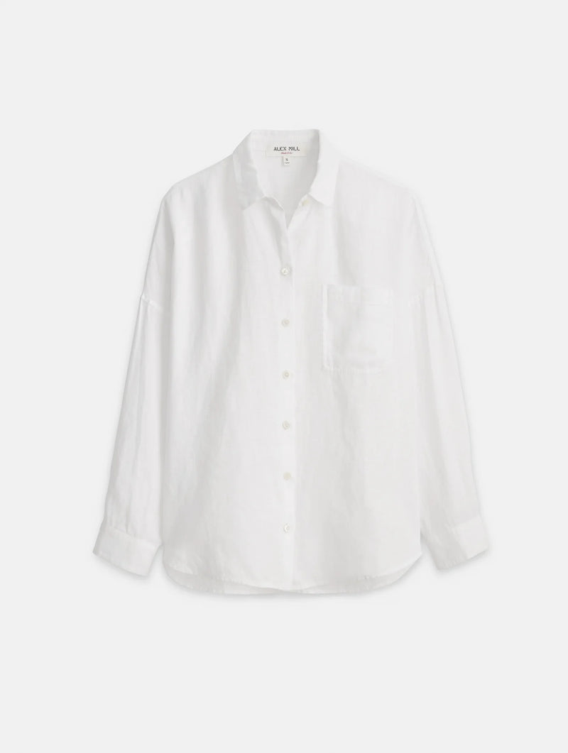 ALEX MILL JO SHIRT IN WHITE LINEN