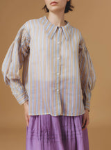 THIERRY COLSON ZLATA IN BERLINGOT STRIPES SILK BLEND