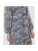 WEEKEND MAX MARA VOILE PATTERNED SHIRT DRESS IN NAVY