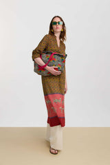 LISA CORTI RADHA KAFTAN IN DRAGON TIGER GREEN GOLD