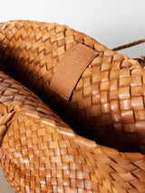 DRAGON DIFFUSION EGOLA WOVEN BASKET BAG IN TAN Sold Out