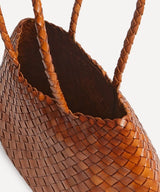 DRAGON DIFFUSION SANTA CROCE LARGE WOVEN-LEATHER BASKET BAG IN TAN Sold Out