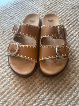 PRE-OWNED WEEKEND MAX MARA LEATHER SLIDES RRP £295 40