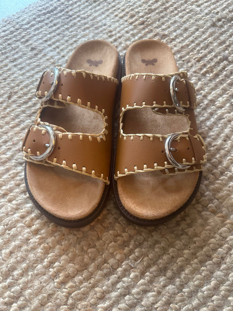 PRE-OWNED WEEKEND MAX MARA LEATHER SLIDES RRP £295 40