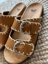 PRE-OWNED WEEKEND MAX MARA LEATHER SLIDES RRP £295 40