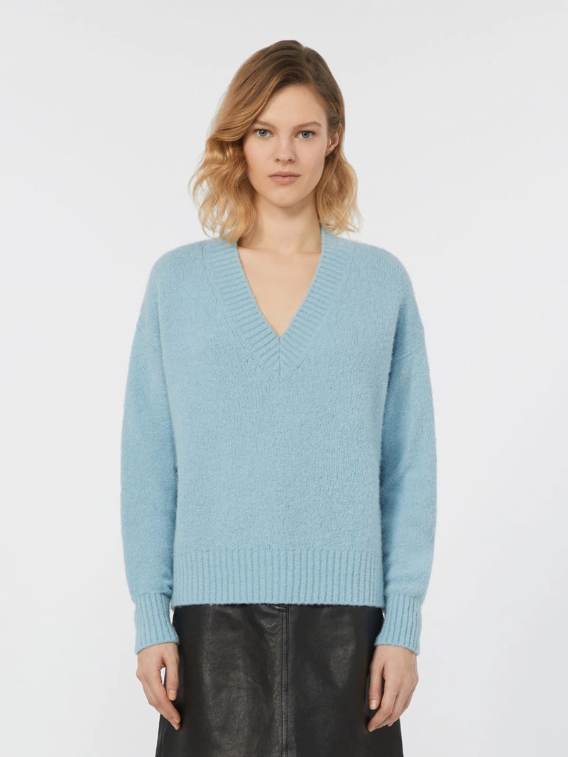 WEEKEND MAX MARA V-NECK ALPACA & COTTON SWEATER