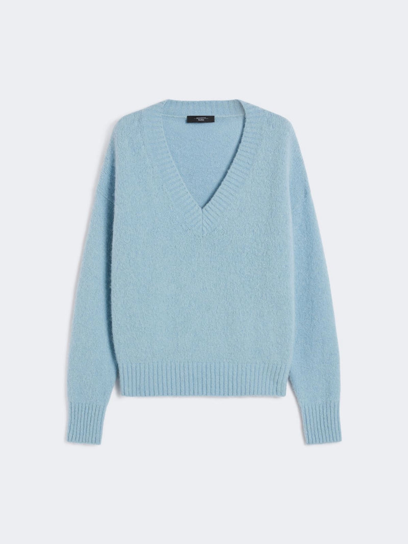 WEEKEND MAX MARA V-NECK ALPACA & COTTON SWEATER