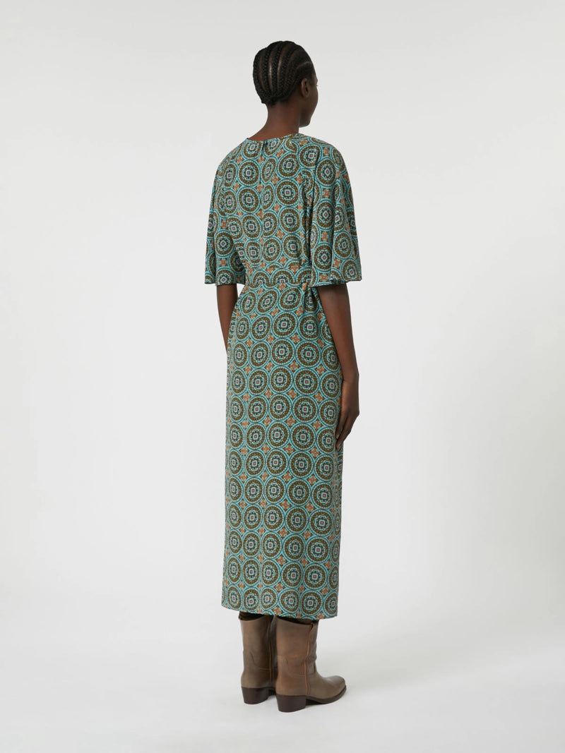WEEKEND MAX MARA SILK CREPE DE CHINE DRESS IN LIGHT BLUE