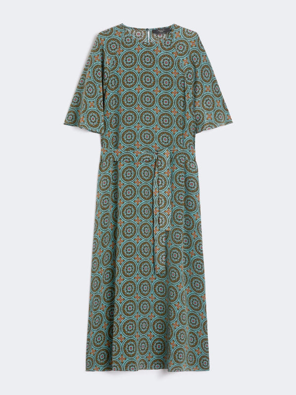 WEEKEND MAX MARA SILK CREPE DE CHINE DRESS IN LIGHT BLUE