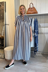 LORETTA CAPONI ELENA IN AIR FORCE BLUE STRIPES