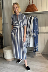 LORETTA CAPONI ELENA IN AIR FORCE BLUE STRIPES