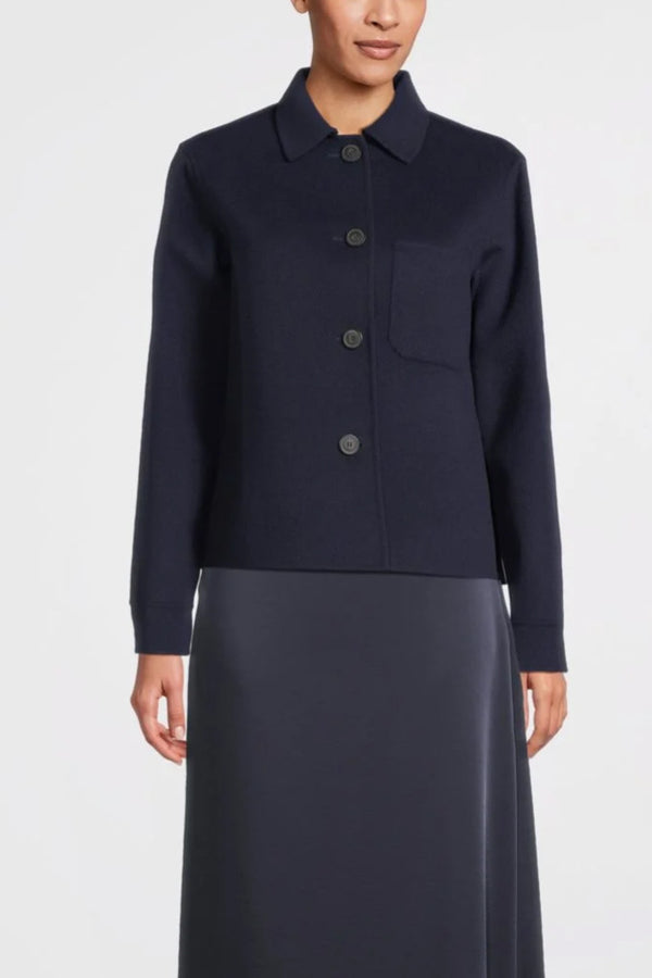 WEEKEND MAX MARA WOOL-RICH JACKET IN NAVY