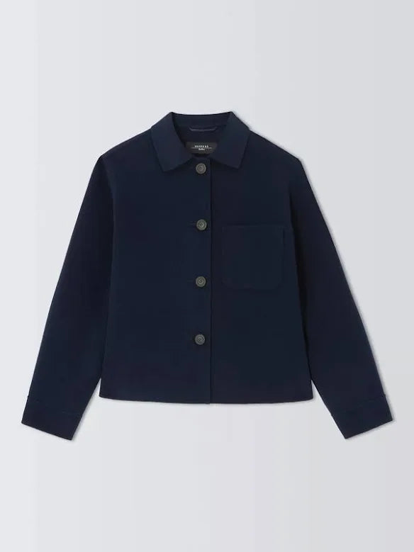 WEEKEND MAX MARA WOOL-RICH JACKET IN NAVY