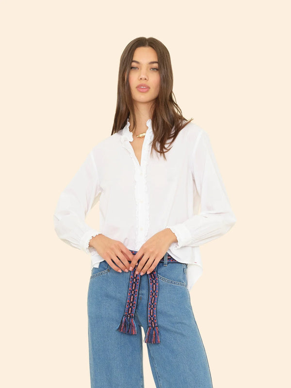 XIRENA AMELIE SHIRT IN WHITE