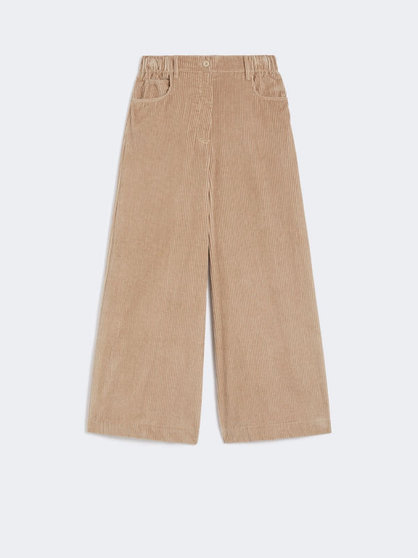 WEEKEND MAX MARA CROPPED VELVET COTTON PANTS
