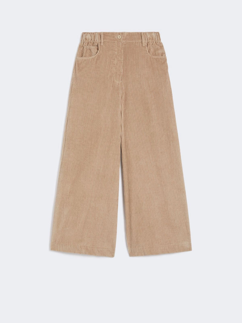 WEEKEND MAX MARA CROPPED VELVET COTTON PANTS