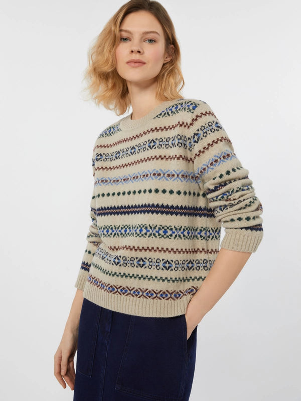WEEKEND MAX MARA WOOL AND ALPACA JACQUARD SWEATER
