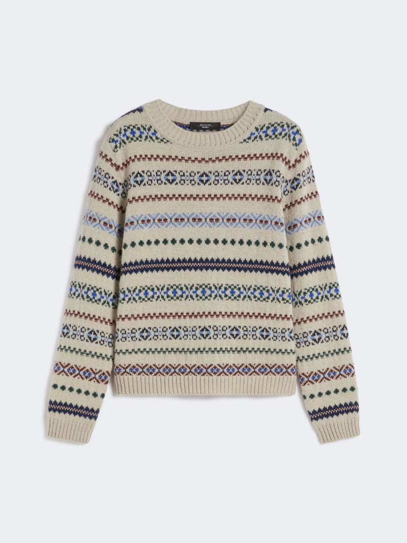 WEEKEND MAX MARA WOOL AND ALPACA JACQUARD SWEATER