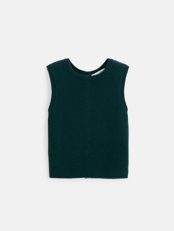 ALEX MILL LUCIE VEST IN DARK GREEN