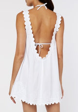 JULIET DUNN LOW BACK DRESS IN WHITE POPLIN