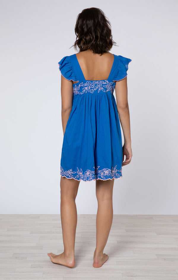 JULIET DUNN BABY DOLL DRESS IN ROYAL BLUE CANDY