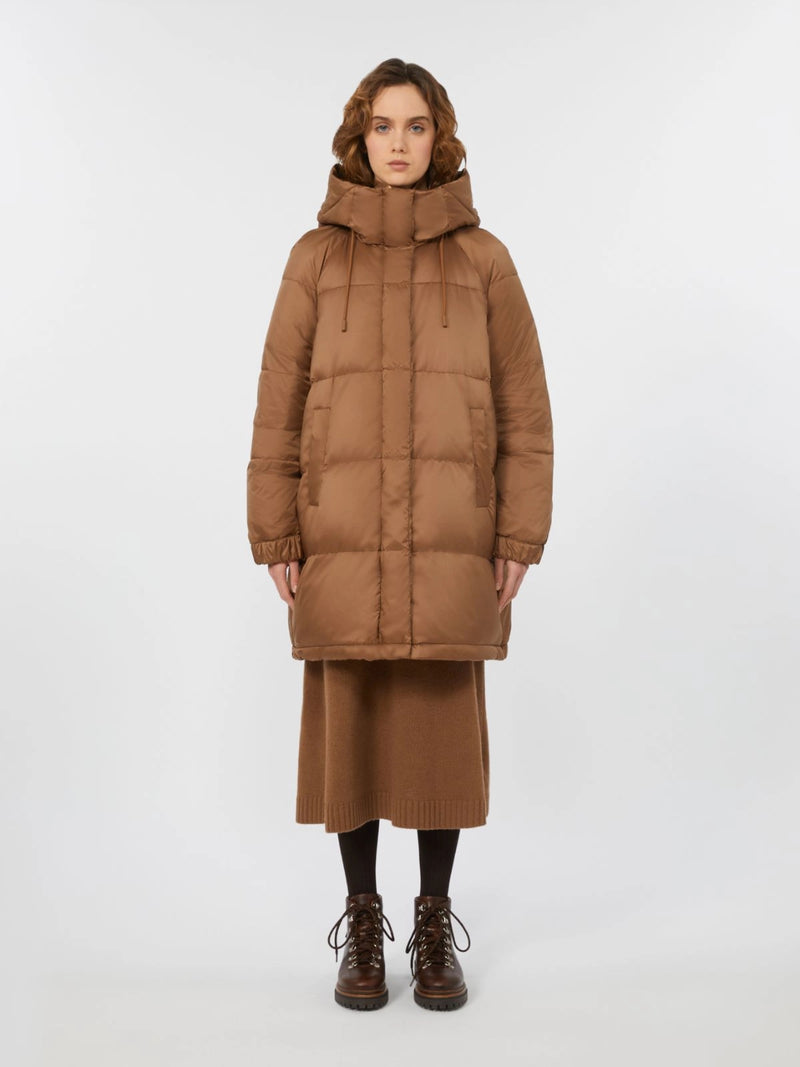 WEEKEND MAX MARA WATER RESISTANT PARKA IN HAZLENUT BROWN