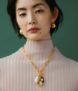 LIZZIE FORTUNATO HELIOS CHARM NECKLACE IN MERLOT