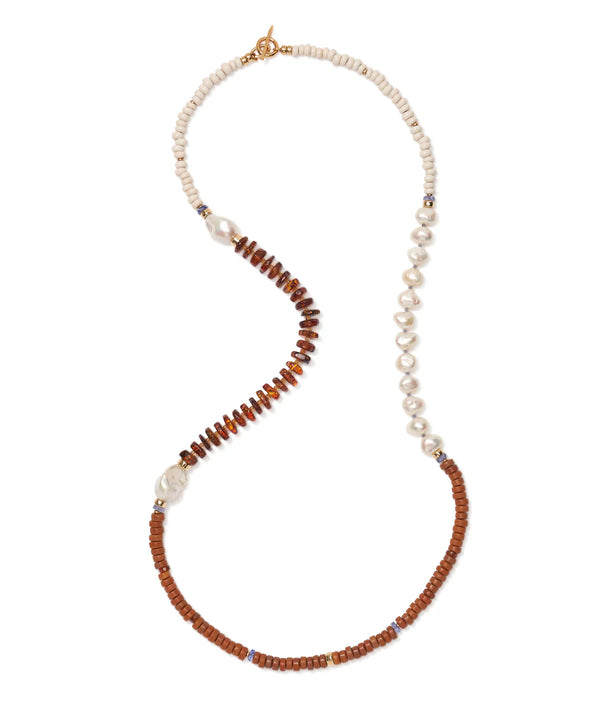 LIZZIE FORTUNATO CABANA NECKLACE IN BLOOD ORANGE