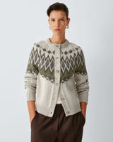 WEEKEND MAX MARA ALPACA-BLEND FAIR ISLE CARDIGAN