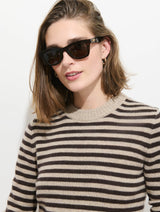 ALEX MILL MARAIS STRIPED SWEATER IN WASHED CASHMERE