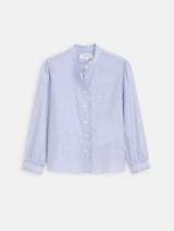 ALEX MILL CHANTILL STRIPED RUFFLE SHIRT IN VOILE