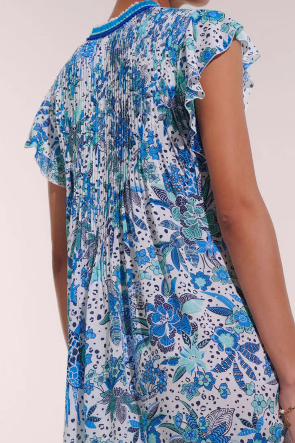 POUPETTE ST BARTH SACHA DRESS IN BLUE SAVANNAH