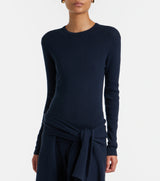 LISA YANF VIVIAN CASHMERE-BLEND TEE IN ECLIPSE