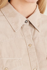 NILI LOTAN TRAVIS COTTON-BLEND CORDUROY SHIRT