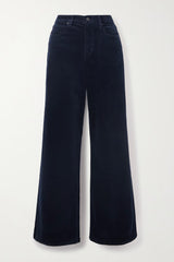 FRAME LE SLIM PALAZZO WITH MODERNIST POCKETS IN NAVY VELVET