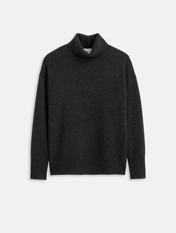ALEX MILL MACY TURTLENECK IN CHARCOAL CASHMERE