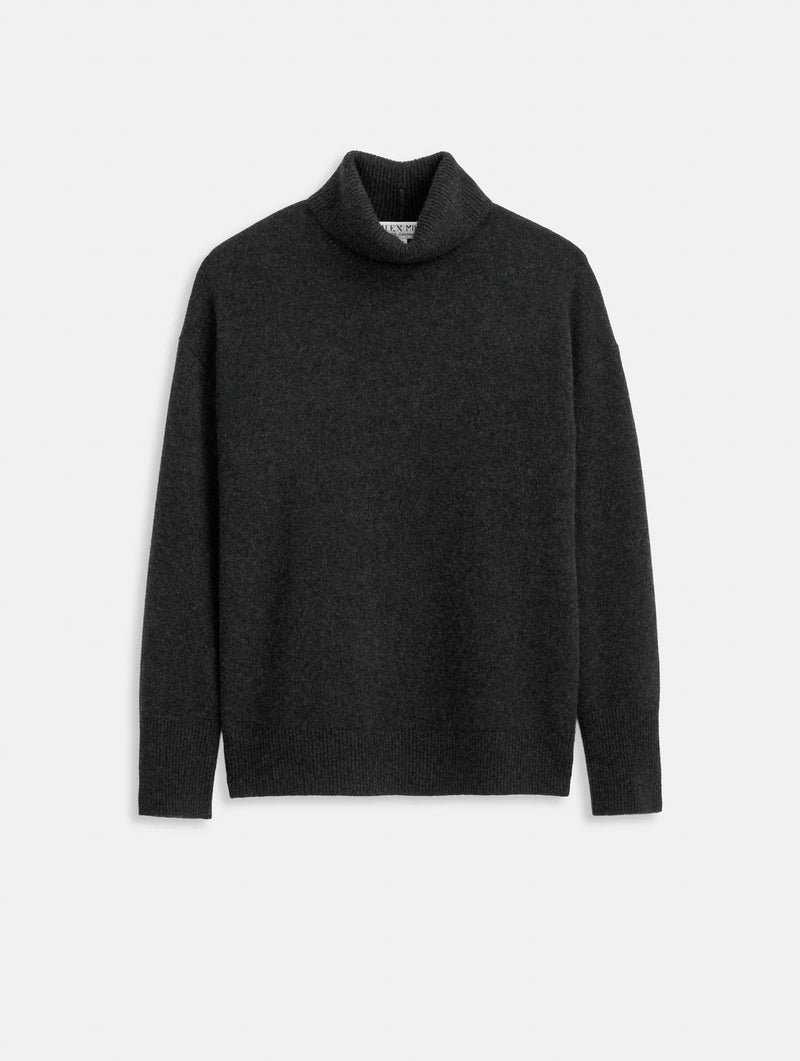 ALEX MILL MACY TURTLENECK IN CHARCOAL CASHMERE