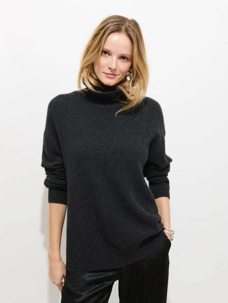 ALEX MILL MACY TURTLENECK IN CHARCOAL CASHMERE