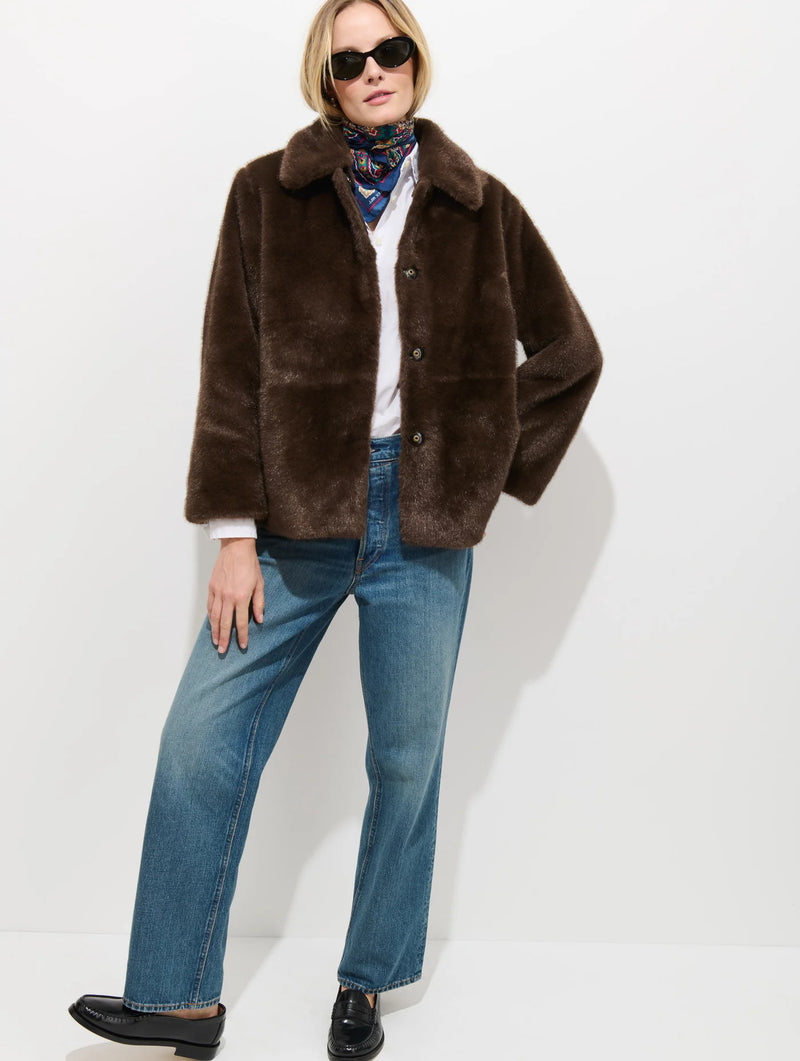 ALEX MILL DUANE ST JACKET IN FAUX FUR