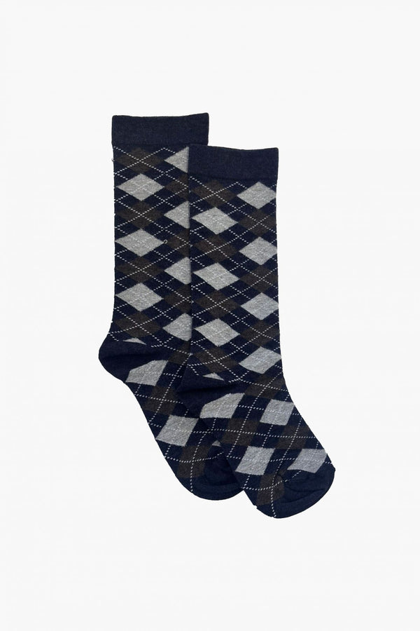 MARIA LA ROSA WOMEN'S HARLEKIN SOCKS IN NAVY