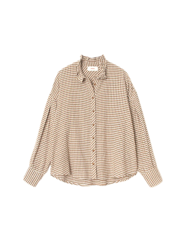 XIRENA JENSEN SHIRT IN NATURAL CHECK