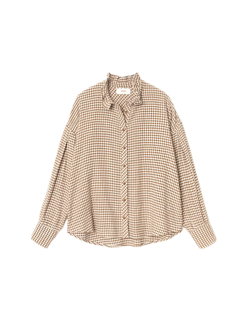 XIRENA JENSEN SHIRT IN NATURAL CHECK