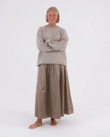 STUDIO WYLDER BEA ROLL EDGE SWEATER IN OATMEAL MELANGE