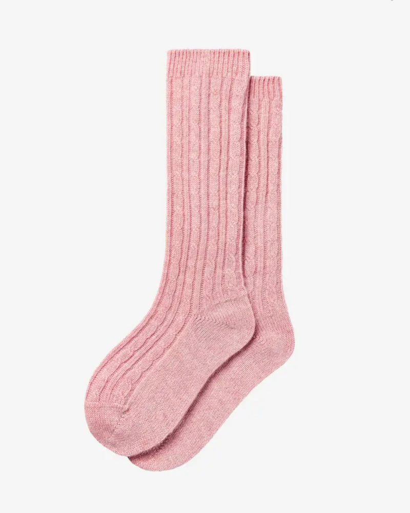 BRORA CASHMERE BED SOCKS IN SHELL