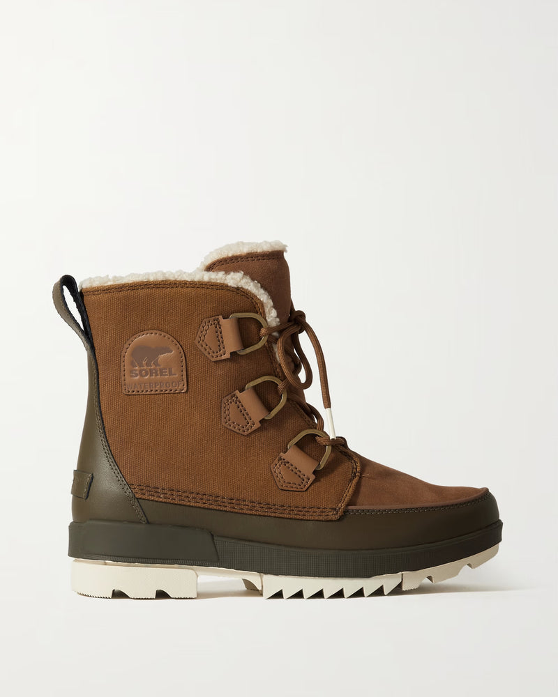 SOREL TORINO II leather, suede and canvas ankle boots